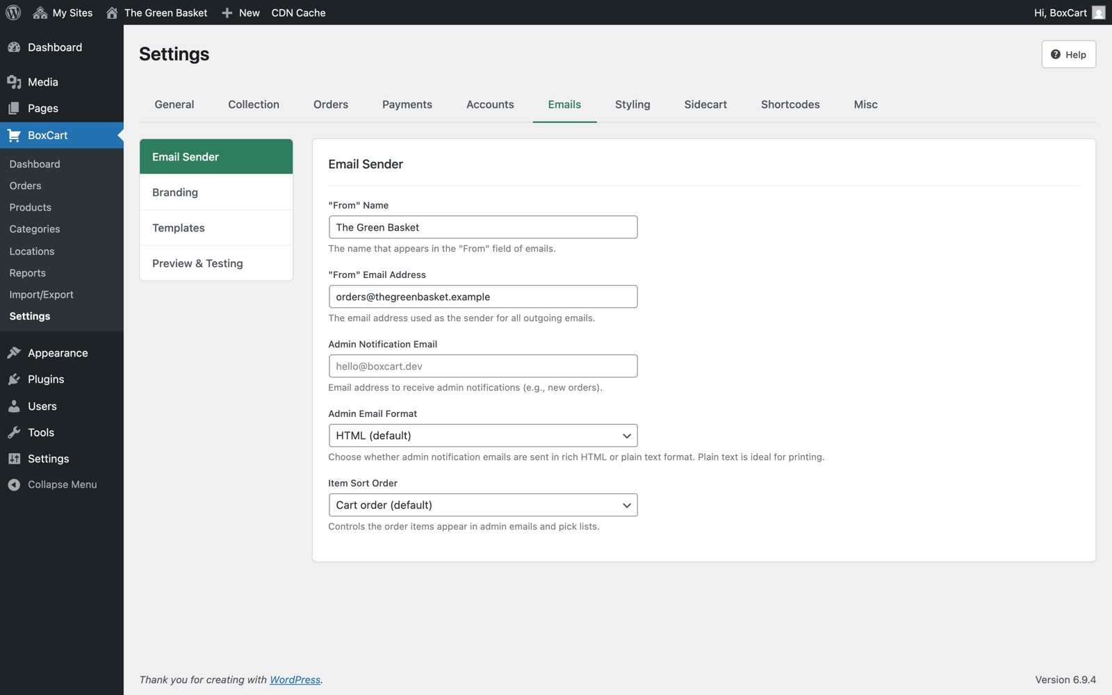 Email Preview in Admin
