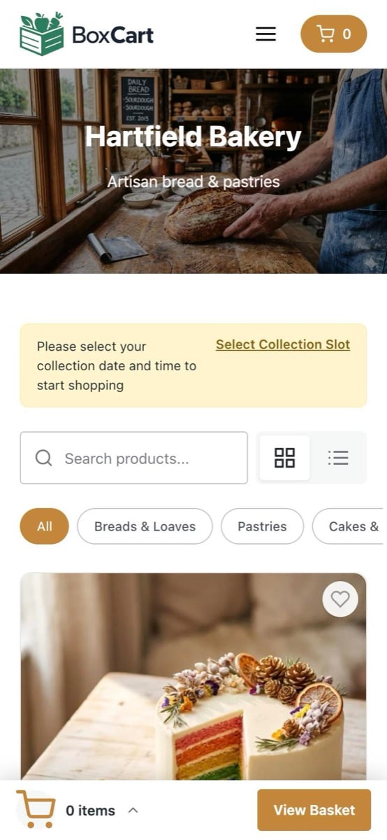 The same shop on a phone